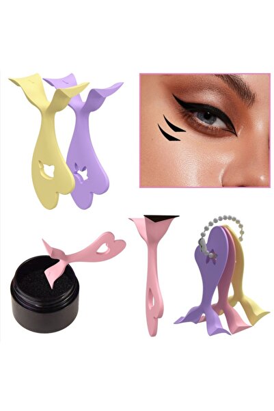 Beauty Box Set de 3 șabloane de eyeliner din silicon – Aparat de eyeliner cu ...