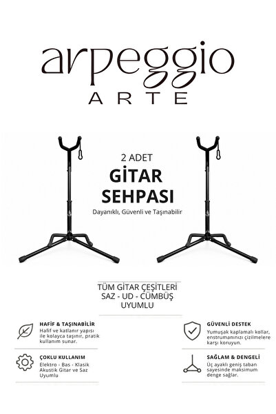 arpeggio ARTE 2 suporturi pentru chitară - compatibile cu chitară electrică a...