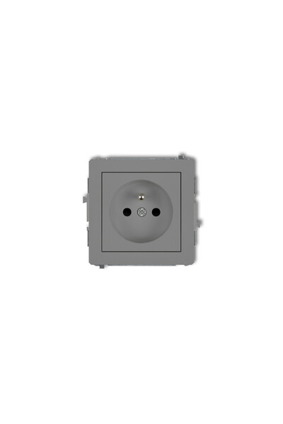 KARLIK Priză Deco simplă pentru perete cu/u 2P+Z Gri mat (27dGP-1z)