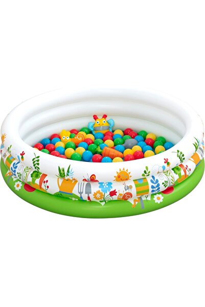 BESTWAY حوض كرات مع سلالم ونوابض، مقاس Φ40 × ارتفاع 10/Φ1.02 م × ارتفاع 25 سم