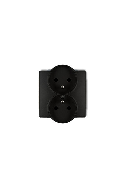KARLIK DECO Priză dublă pentru cadru negru mat 12dGPRSO-2ZP