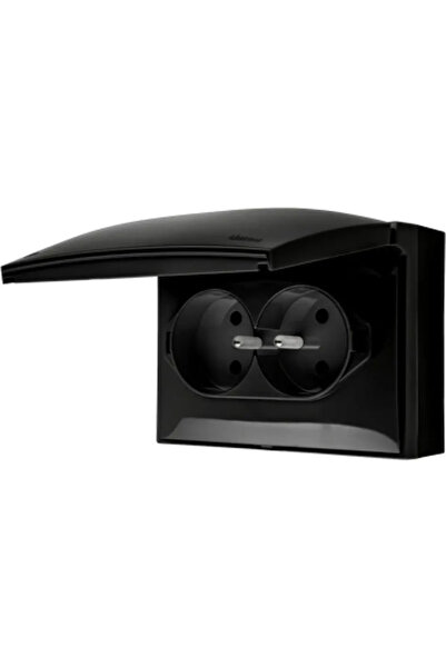 Kontakt-Simon Simon Aquaclick Socket IP44, dublu compact cu sol, clapetă în c...