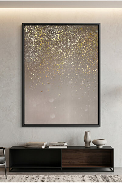 Jasmine Art Champagne Shower Abstract Wall Art | Framed Canvas Print with Gol...