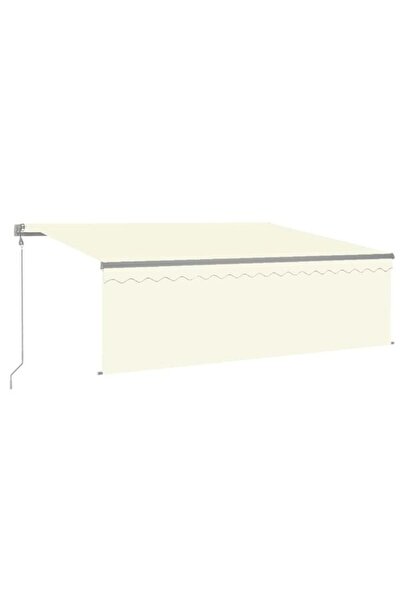 vidaxl Copertină automată cu rulou, senzor de vânt și LED, crem, 4 x 3 m