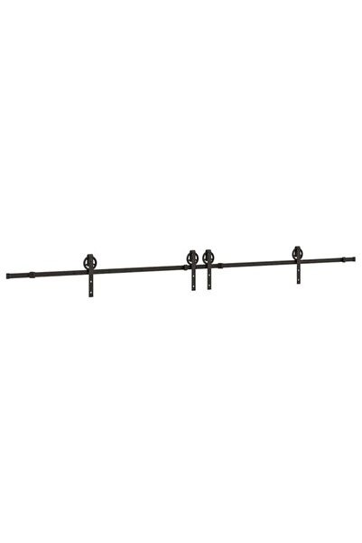 vidaxl Set de feronerie pentru ușă glisantă, negru, 366 cm, oțel