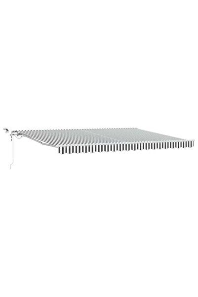 vidaxl Copertină retractabilă automată cu LED, Antracit/Alb, 450 x 300 cm