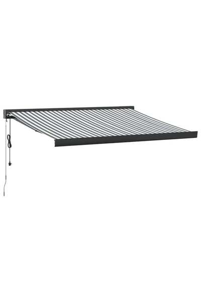 vidaxl Copertină retractabilă antracit/alb, 3,5 x 2,5 m, textil/aluminiu