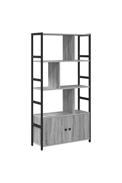 vidaxl Raft pentru cărți sonoma gri 80 x 30 x 155,5 cm Lemn compozit