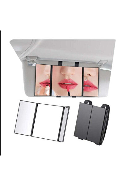 Alayjah Universal 3-Way Foldable Car Vanity Mirror – Premium Trifold Interior...