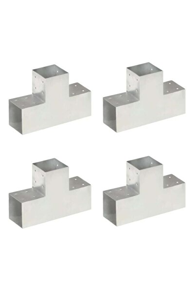 vidaxl Conectori de grindă, tip T, 4 buc., 101 x 101 mm, metal galvanizat