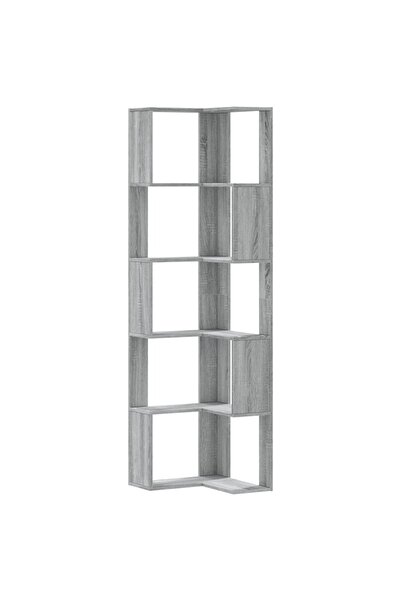 vidaxl Bibliotecă cu 5 niveluri gri sonoma 50x50x179 cm lemn prelucrat