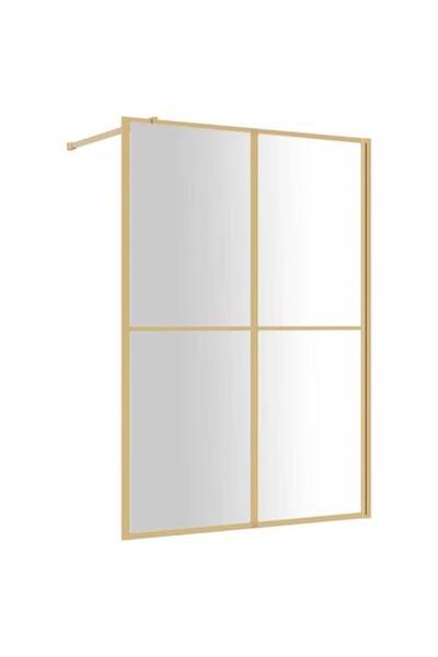 vidaxl Paravan de duș walk-in, auriu, 140 x 195 cm, sticlă ESG transparentă