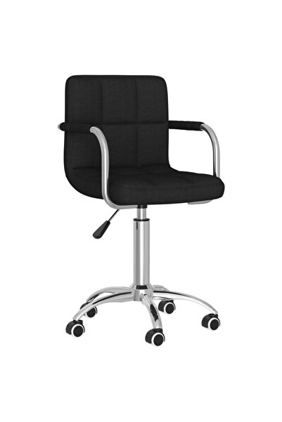 vidaxl Scaun de birou pivotant, negru, material textil