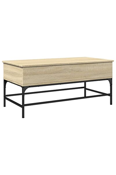 vidaxl Măsuță cafea stejar sonoma 100x50x45 cm lemn prelucrat și metal