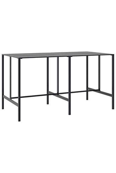 vidaxl Masă de bar, neagră, 200 x 100 x 110 cm, oțel vopsit în câmp electrost...