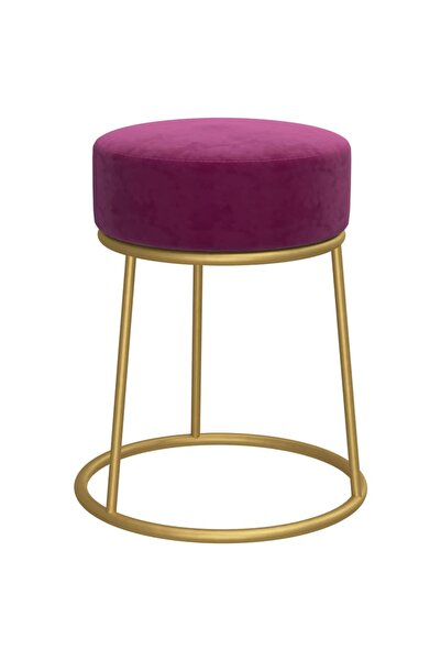 vidaxl Taburet rotund, violet, catifea
