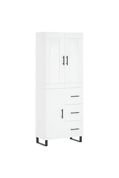 vidaxl Dulap înalt, alb, 69.5 x 34 x 180 cm, lemn prelucrat