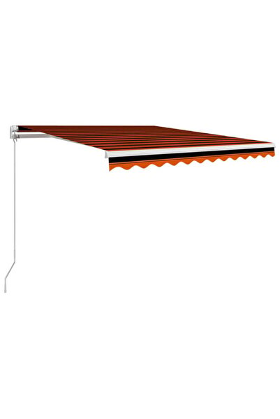 vidaxl Copertină retractabilă manuală, portocalie și maro, 300 x 250 cm