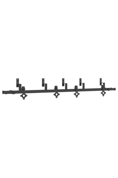 vidaxl Set feronerie ușă glisantă, negru, 213,5 cm, oțel