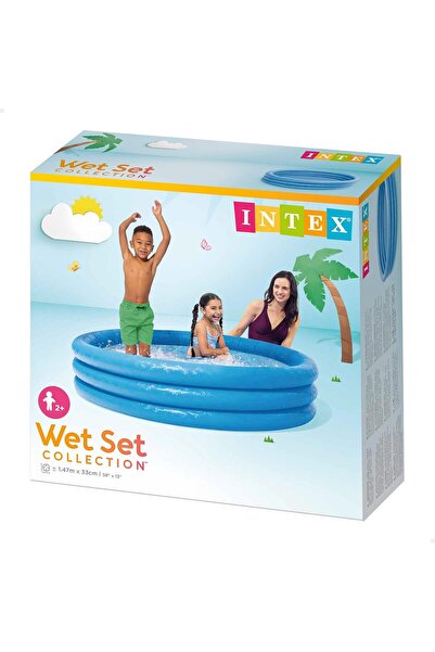 Intex 58426EP Crystal Blue Inflatable Kiddie Pool, 58in x 13in, for Ages 2+