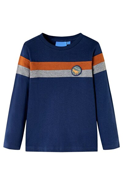 vidaxl Tricou cu mânecă lungă pentru copii, bleumarin, 116
