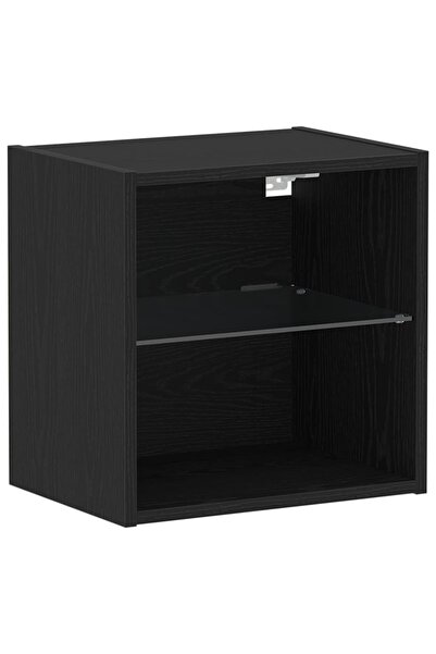 vidaxl Raft flotant cu lumină LED cu raft Negru 40 x 28,5 x 40 cm
