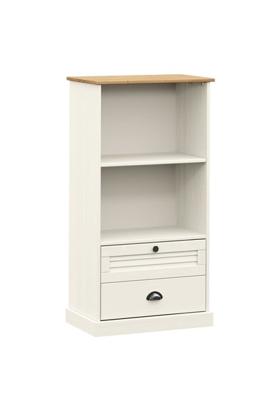 vidaxl Bibliotecă VIGO, alb, 60x35x114,5 cm, lemn masiv de pin