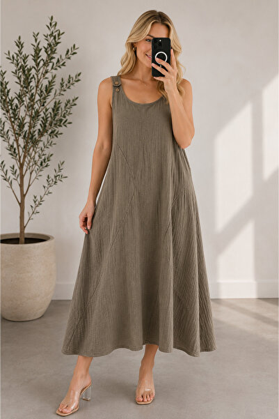 MENSAR OTANTİK Linen Dress with Straps Standard Size 38/46