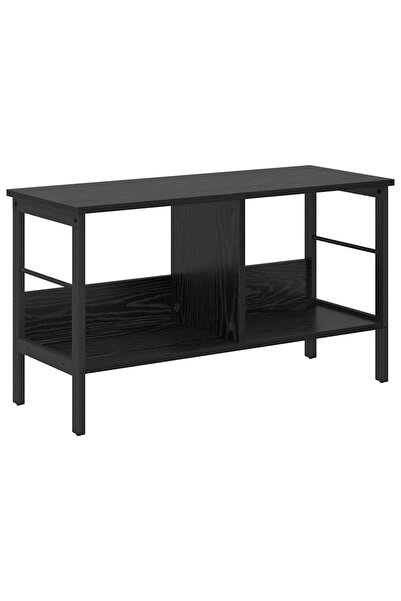 vidaxl Raft pentru cărți Stejar Negru 82 x 32 x 47 cm Lemn compozit