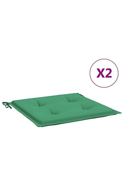 vidaxl Perne pentru scaune de grădină 2 buc. verde 40 x 40 x 4 cm țesătură Ox...