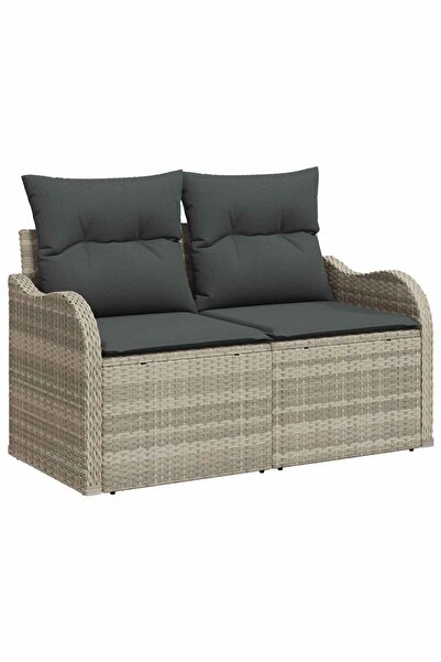 vidaxl Canapea de grădină Gri deschis 121 x 62 x 69cm poliratan