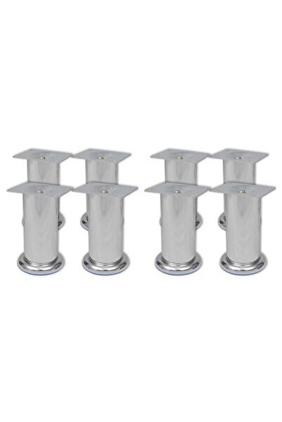 vidaxl Picioare rotunde pentru canapea, 8 bucăți, 120 mm, Crom