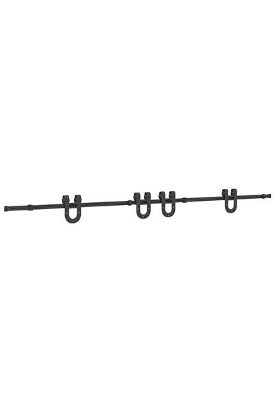 vidaxl Set de feronerie pentru ușă glisantă, negru, 366 cm, oțel