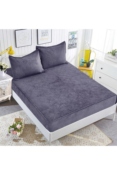 Lenjeria Pufoasa Husă Topper din Catifea cu Elastic 180x200 cm sau 160x200 + ...