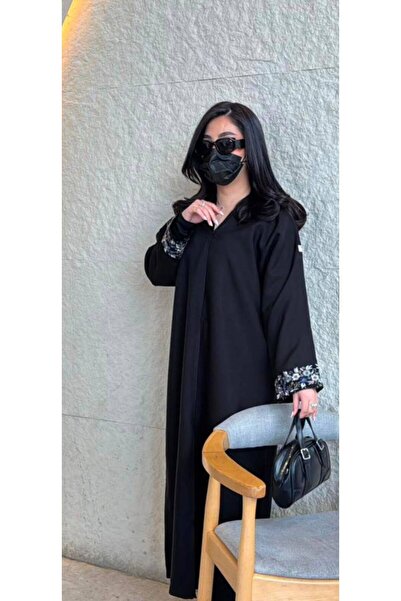 Sabaya Abaya Rahim - Crepe Korean Black Fuchsia