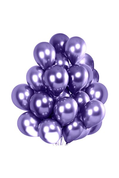 MP Mirific Party Set de 50 de baloane cromate, mov închis, 30 cm