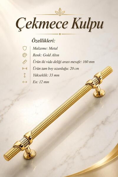 NZB Metal Handle 160 mm Gold Gold Furniture Drawer Kitchen Cupboard Cabinet D...