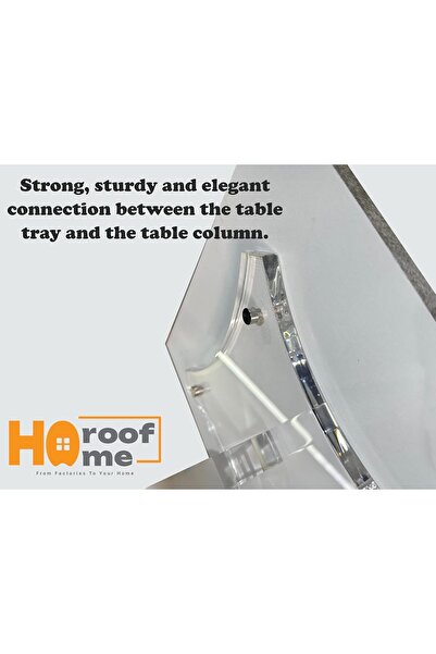 horoof home Modern Acrylic and Wood Square Side Table - 36x36x54 cm - Aged Gr...