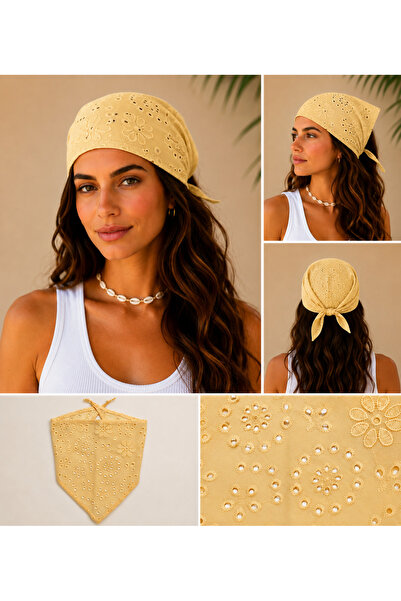 Little Angels Land Kadın Sarı Fisto Bandana – Bağlamalı Yetişkin Saç Bandanası