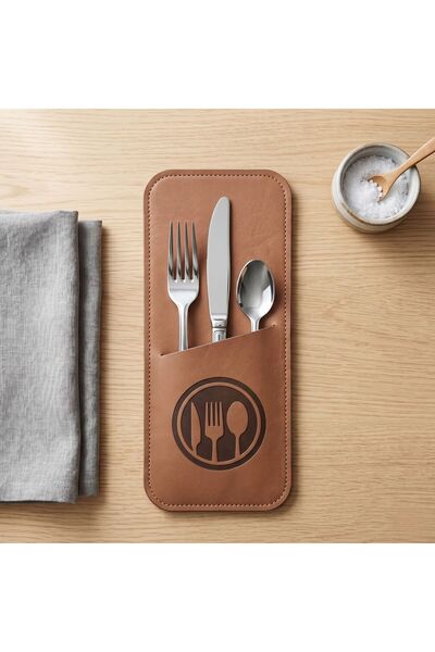 Grand Fine Art 6 Pieces of Faux Leather Spoon Holders - Easy to Clean Spoon a...