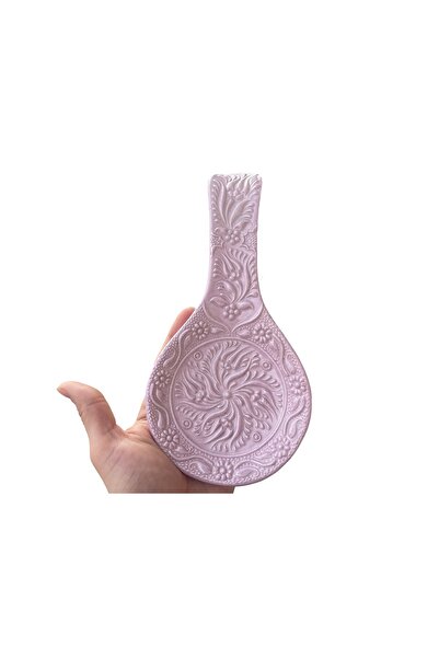 Zeem Handmade Ceramic El Yapımı Seramik Lila Kaşıklık, Mutfak Tezgah Üstü Lal...