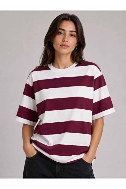 VELİZADE Women's Comfort Model Crew Neck Short Sleeve Soft Textured Combed Co...