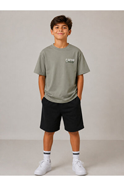 ModaPlaza Boy's Grow Written Crew Neck Short Sleeve T-Shirt 3271