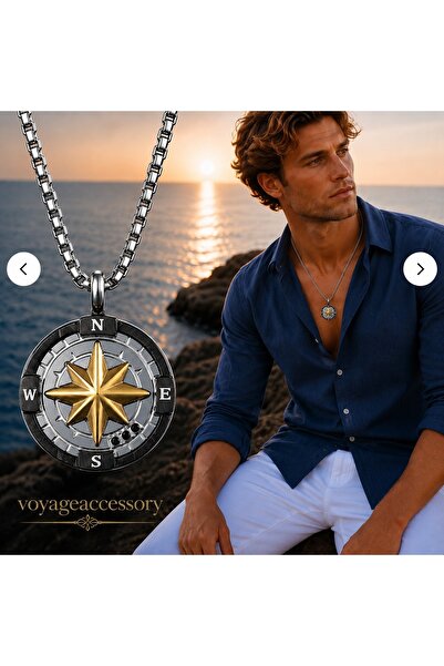 voyageaccessory Premium Design Stainless Titanium Steel Gold Color Detailed N...
