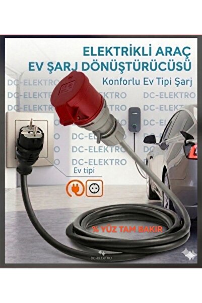 Araç Şarj Cihazı dönüştürücü 3x6mm 30 METRE (HES KABLOLU) UZATMA SEYYAR (MONOFAZE DEN TRİFAZE DÖNÜŞTÜRÜCÜ)