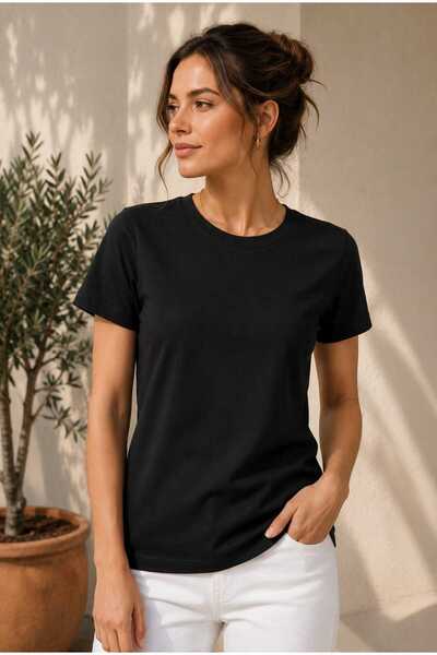 Tenra Women's Basic T-Shirt Crew Neck Short Sleeve Premium Cotton