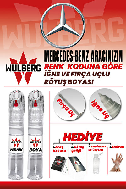 Wulberg MERCEDES BENZ Boya Koduna Göre Rötuş Boyası + Vernik 25 ml İğne & Fır...