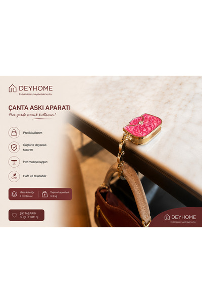 DEYHOME Foldable Bag Hanger, Table Edge Bag Holder, Portable Bag Hook, Bag Model