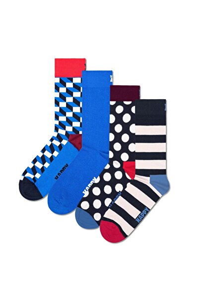 Happy Socks 4er Pack Unisex Socken - Geschenkbox, Classics, gemischte Farben