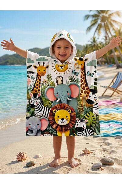 gnygiyim Girls/Boys Hooded Beach Towel Poncho Towel Sea Pool Bathrobe Baby Ba...